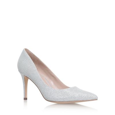 Carvela Silver 'Kray2' high heel court shoes